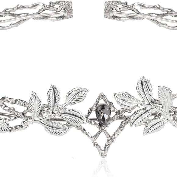 Other - Vintage Fairy Leaf Crown Medieval Viking Crystal Headwear for Women Men